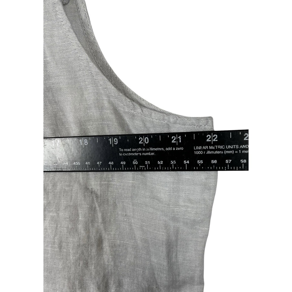 NWT TAHARI Sz XL Top 100% Linen Gray Button Up Shirt Blouse Minimalist Lagenlook - Picture 4 of 9